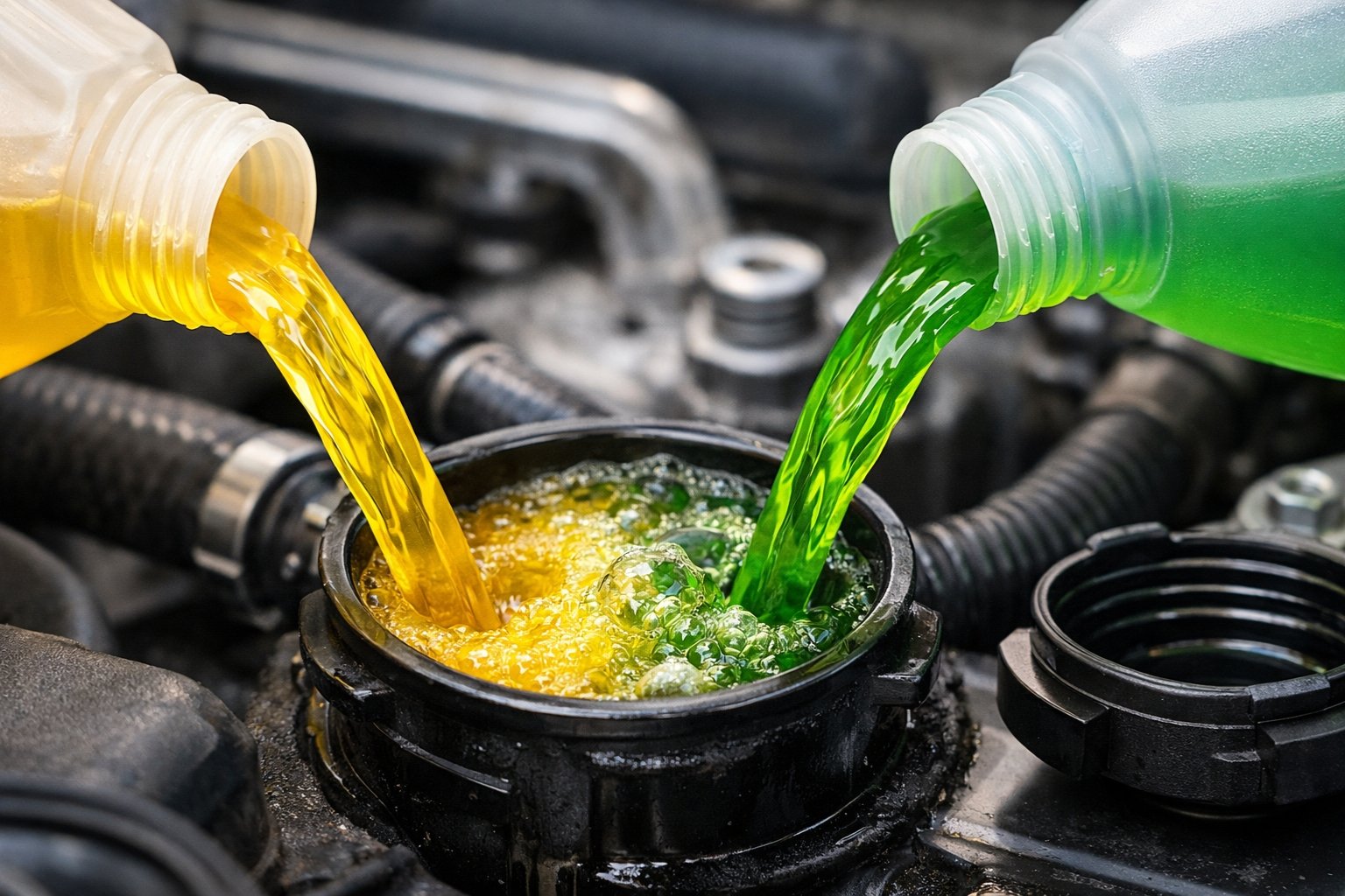 Peut-on mélanger le liquide de refroidissement jaune et vert