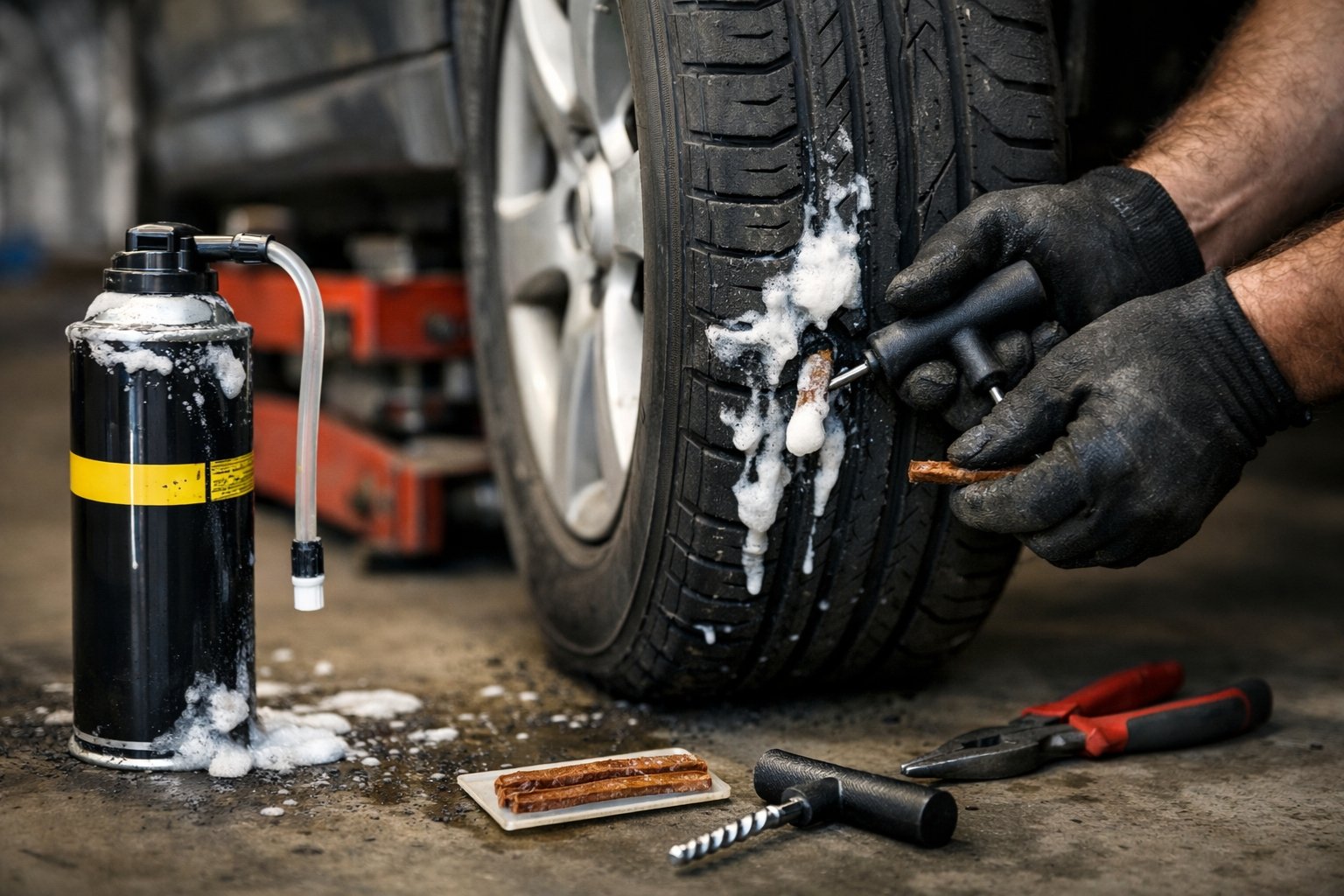 Peut-on réparer un pneu après bombe anti-crevaison